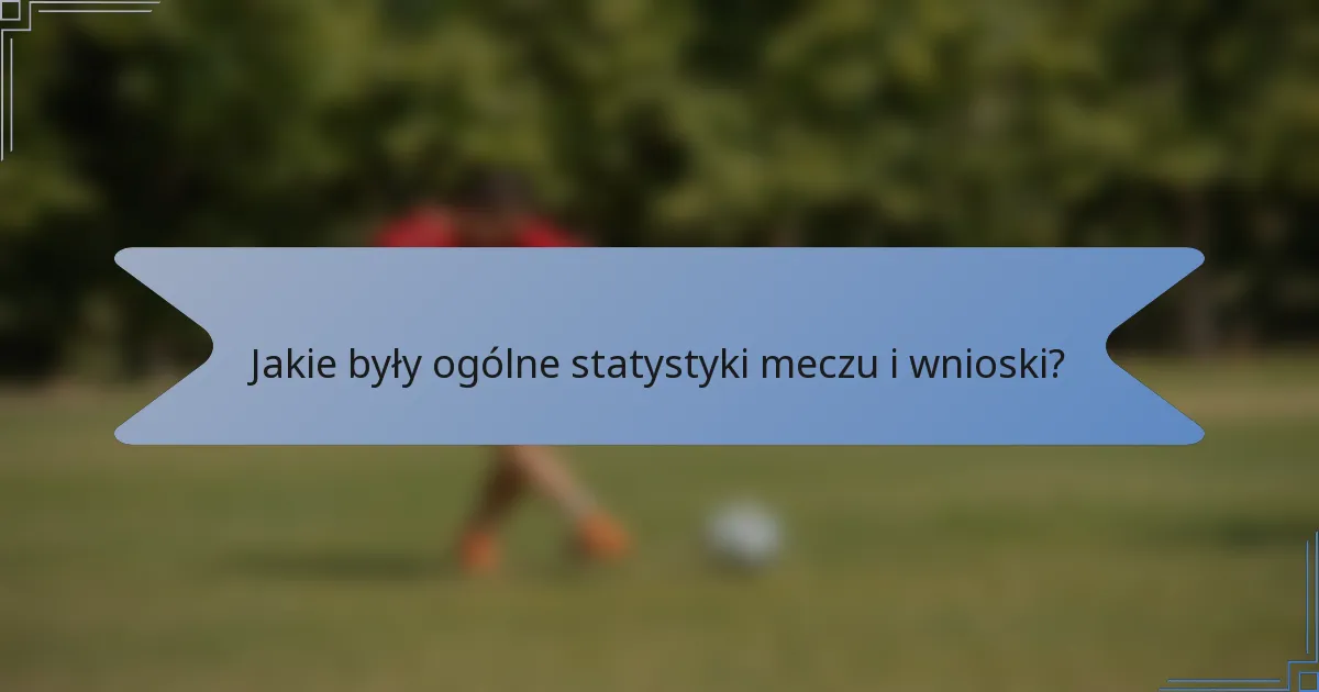 Jakie były ogólne statystyki meczu i wnioski?