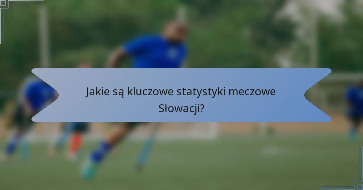 Jakie są kluczowe statystyki meczowe Słowacji?